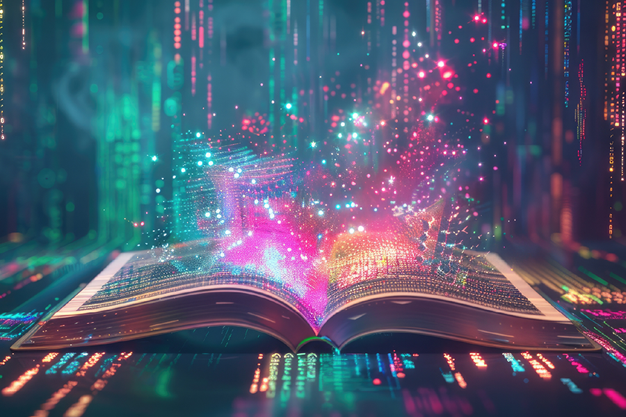 Magic book left open