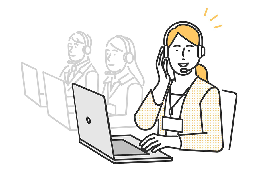 IT support on laptop with headset providing customer care